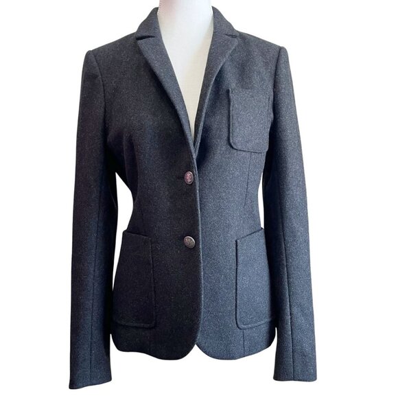 ARITZIA TALULA CHARCOAL GREY SINGLE BREASTED WOOL BLEND FELT BLAZER - 8 - Picture 1 of 10